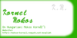 kornel mokos business card